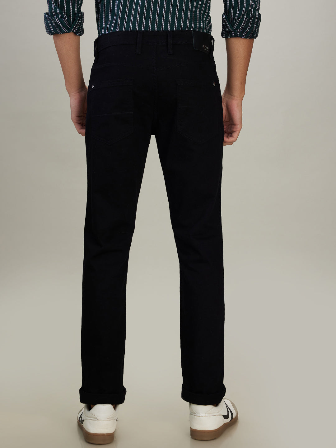 Raymond Men Black Solid Slim Fit Cotton Blend Jeans