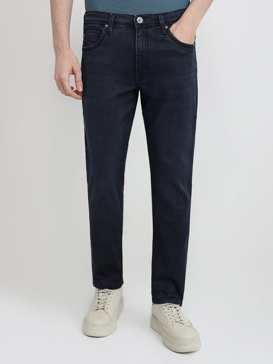 Raymond Men Blue Solid Slim Fit Cotton Blend Jeans
