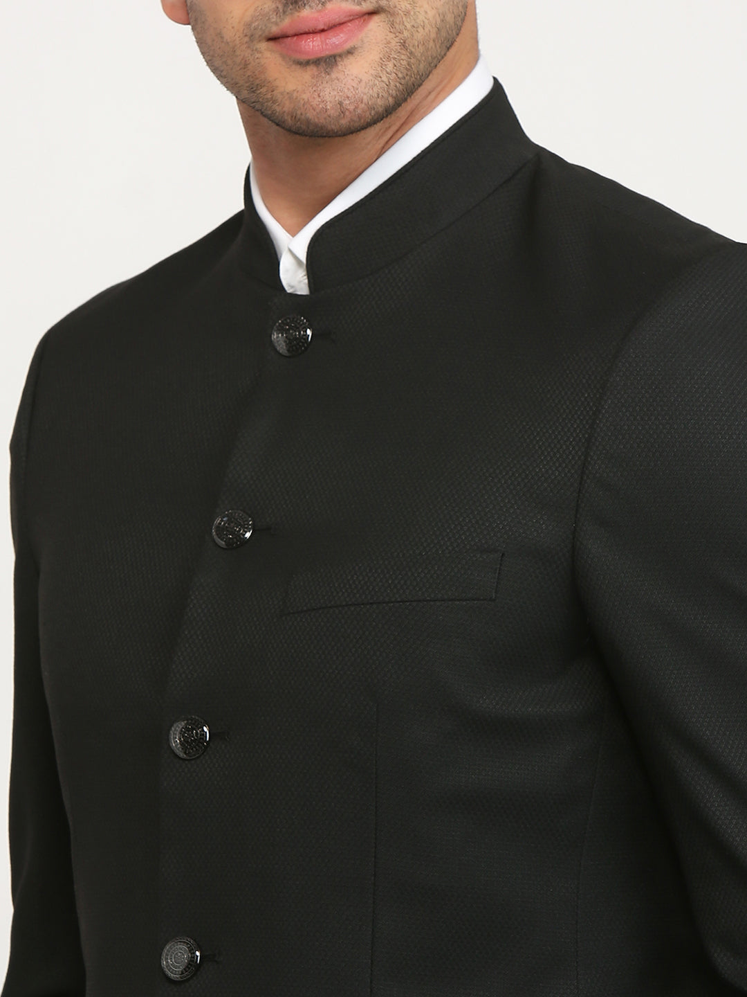 Raymond Men Black Solid Regular Fit Polyester Blend Blazer