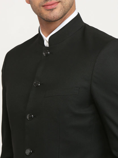 Raymond Men Black Solid Regular Fit Polyester Blend Blazer