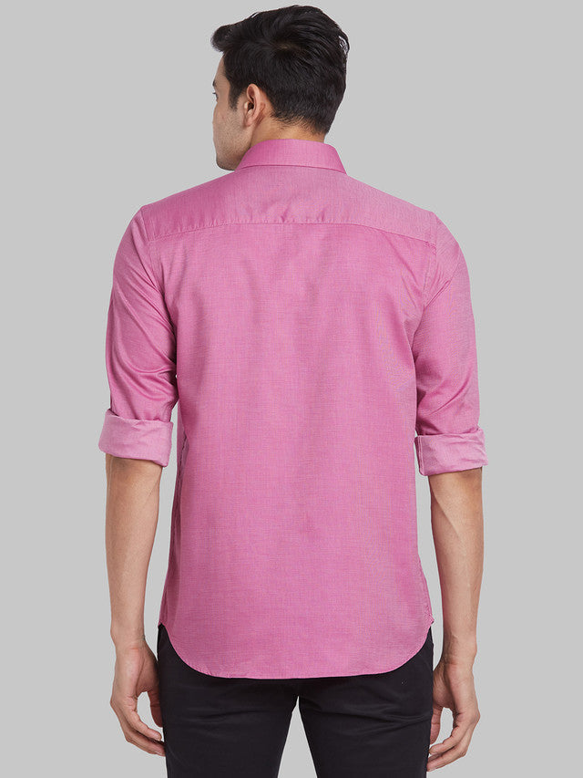 Raymond Pink Structure Contemporary Fit Full Sleeve Cotton Shirt