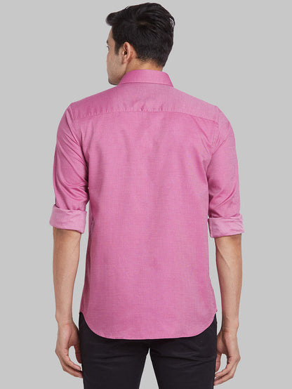 Raymond Pink Structure Contemporary Fit Full Sleeve Cotton Shirt