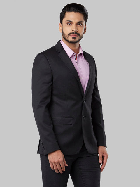 Raymond Men Black Slim Fit Polyester Blend Blazer