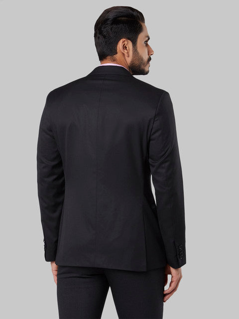Raymond Men Black Slim Fit Polyester Blend Blazer