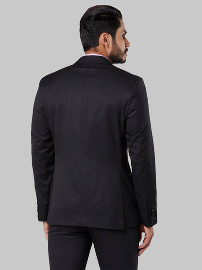 Raymond Men Black Slim Fit Polyester Blend Blazer