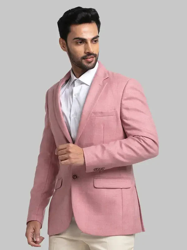Men Red Contemporary Fit Solid Polyester Blend Jackets