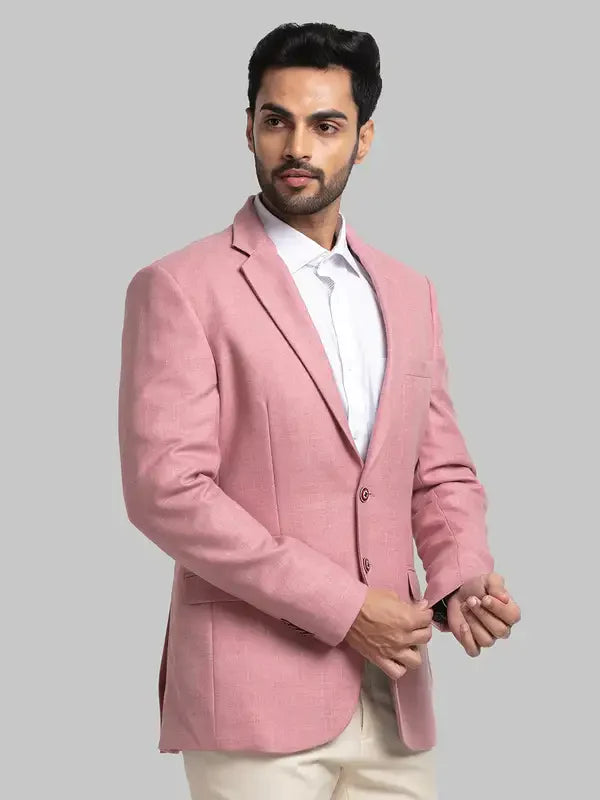 Men Red Contemporary Fit Solid Polyester Blend Jackets