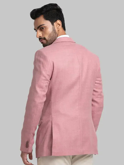 Men Red Contemporary Fit Solid Polyester Blend Jackets