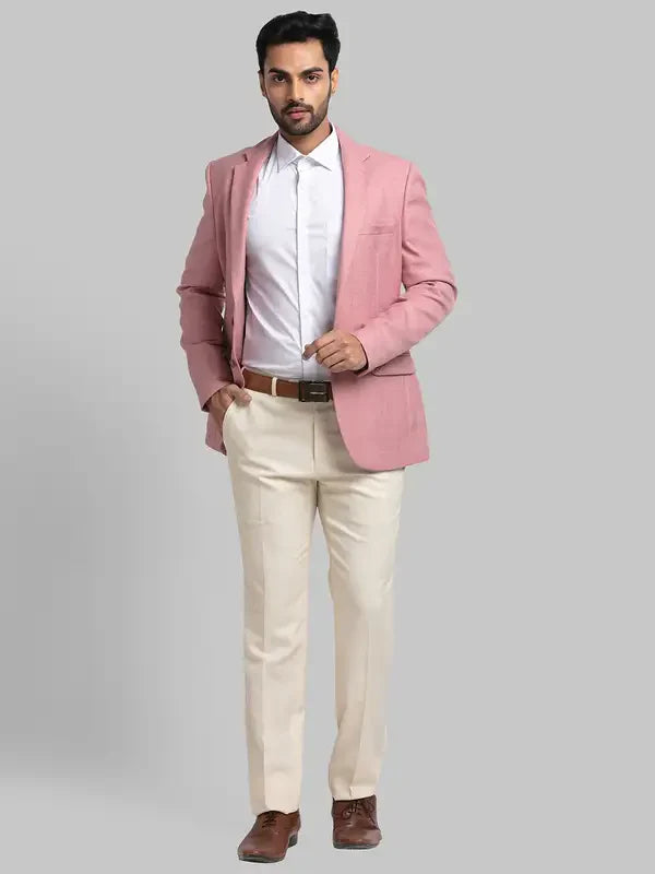 Men Red Contemporary Fit Solid Polyester Blend Jackets