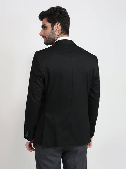 Raymond Men Black Twill Regular Fit Polyester Blend Blazer