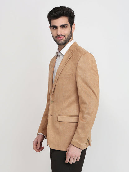 Raymond Men Brown Solid Regular Fit Terylene Blend Blazer