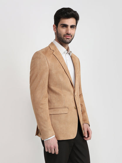 Raymond Men Brown Solid Regular Fit Terylene Blend Blazer