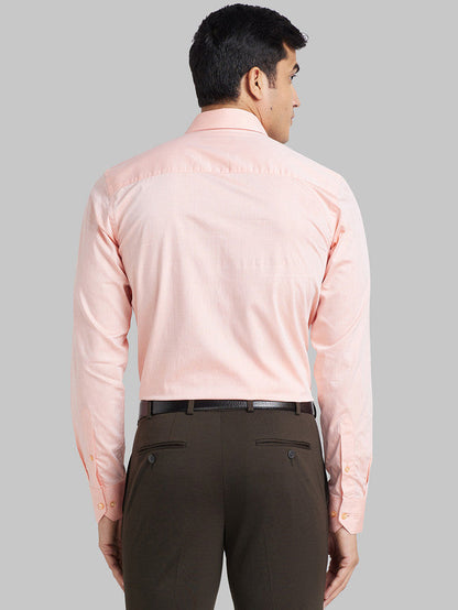 Raymond Orange Solid Contemporary Fit Full Sleeve Cotton Shirt