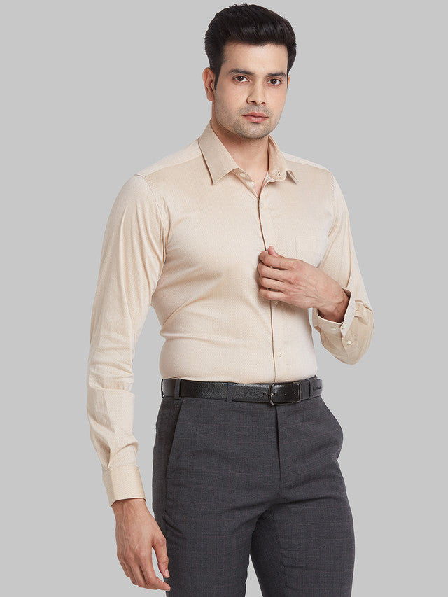 Raymond Brown Structure Contemporary Fit Full Sleeve Cotton Blend Shirt