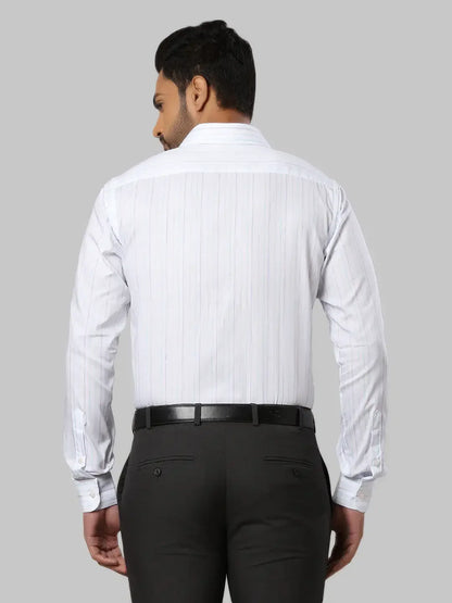 Men Petrol Slim Fit Stripe Cotton Half Sleeve Shirts