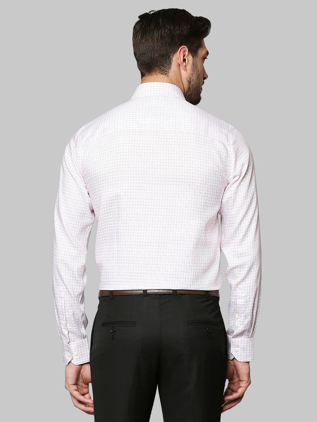 Raymond Pink Checks Contemporary Fit Full Sleeve Cotton Shirt
