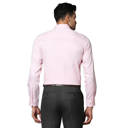 Men Red Contemporary Fit Structure Cotton Shirts