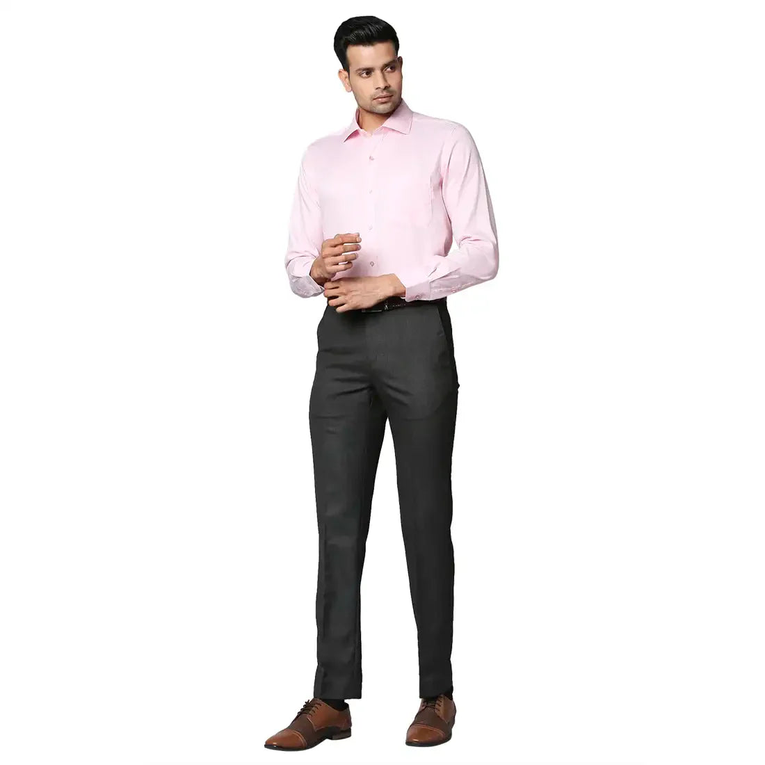 Men Red Contemporary Fit Structure Cotton Shirts