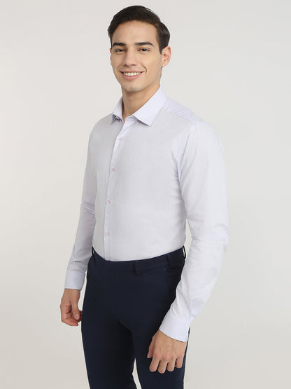 Raymond Men Purple Structure Slim Fit Cotton Formal Shirt