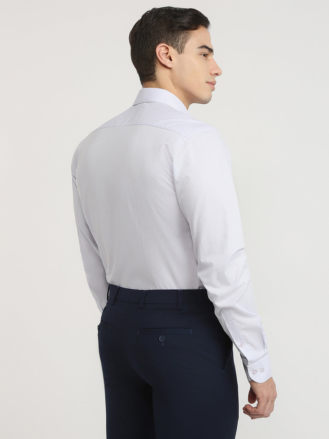 Raymond Men Purple Structure Slim Fit Cotton Formal Shirt