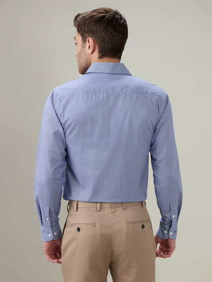 Raymond Men Blue Structure Slim Fit Cotton Full Sleeve Formal Shirt