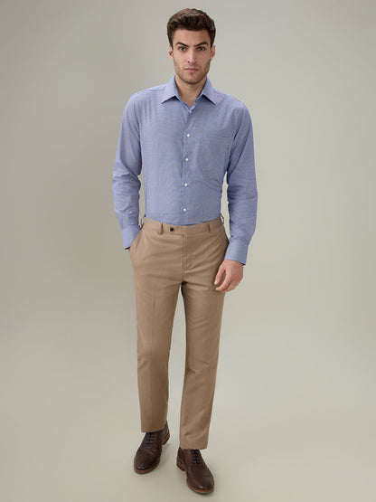 Raymond Men Blue Structure Slim Fit Cotton Full Sleeve Formal Shirt