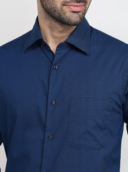 Raymond Men Blue Structure Slim Fit Cotton Full Sleeve Formal Shirt
