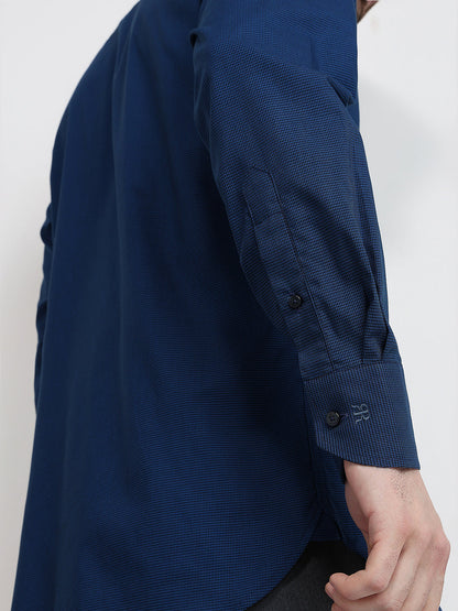 Raymond Men Blue Structure Slim Fit Cotton Full Sleeve Formal Shirt