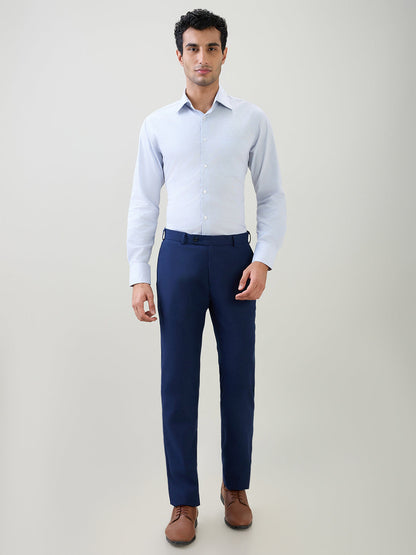 Raymond Men Blue Structure Slim Fit Cotton Full Sleeve Formal Shirt