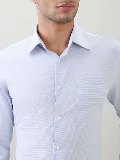 Raymond Men Blue Structure Slim Fit Cotton Full Sleeve Formal Shirt