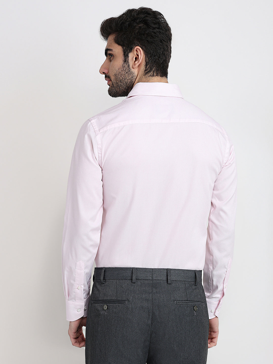 Raymond Men Red Structure Slim Fit Cotton Full Sleeve Formal Shirt