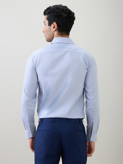 Raymond Men Blue Structure Slim Fit Cotton Full Sleeve Formal Shirt