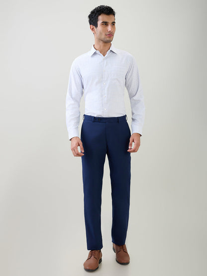 Raymond Men Purple Checks Slim Fit Bamboo Blend Full Sleeve Formal Shirt