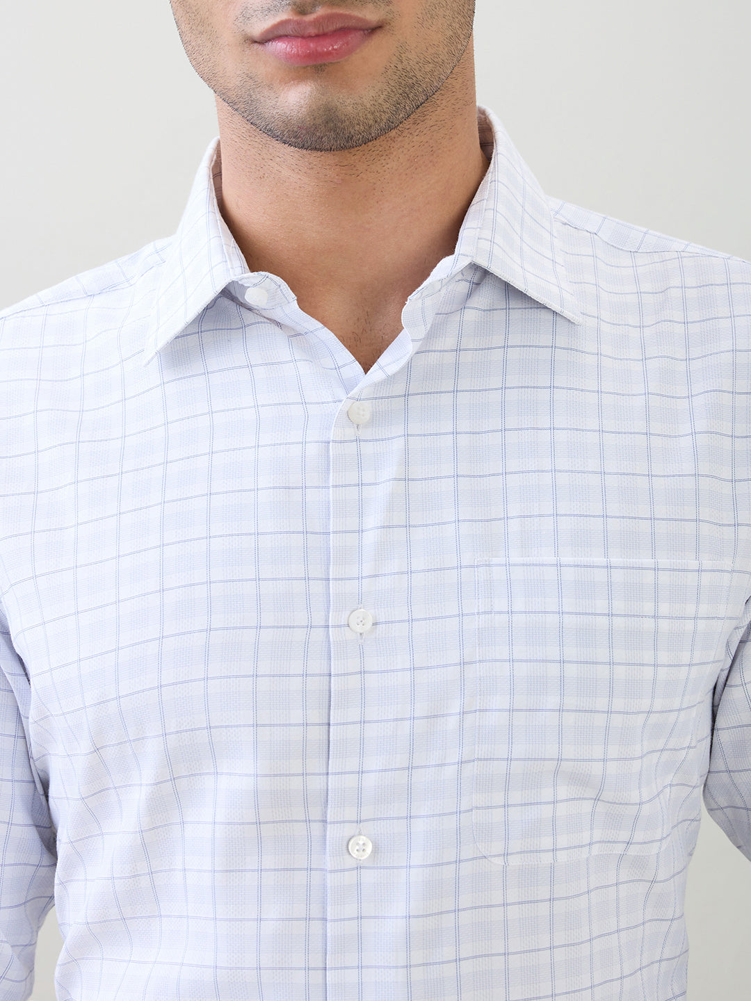 Raymond Men Purple Checks Slim Fit Bamboo Blend Full Sleeve Formal Shirt