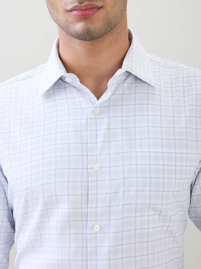 Raymond Men Purple Checks Slim Fit Bamboo Blend Full Sleeve Formal Shirt