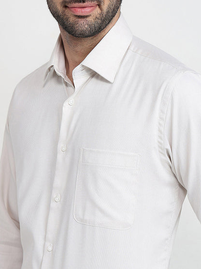 Raymond Men Brown Structure Slim Fit Cotton Full Sleeve Formal Shirt