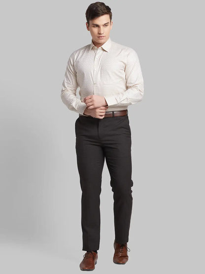 Raymond Men Brown Structured Contemporary Fit Cotton Formal Shirt