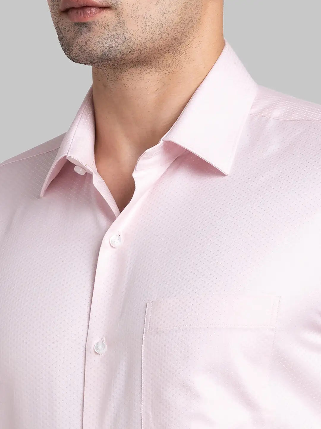 Raymond Men Pink Structured Contemporary Fit Cotton Blend Formal Shirt