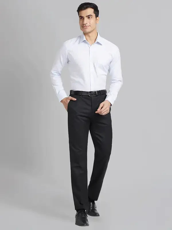 Men Blue Contemporary Fit Jacquard Cotton Shirts