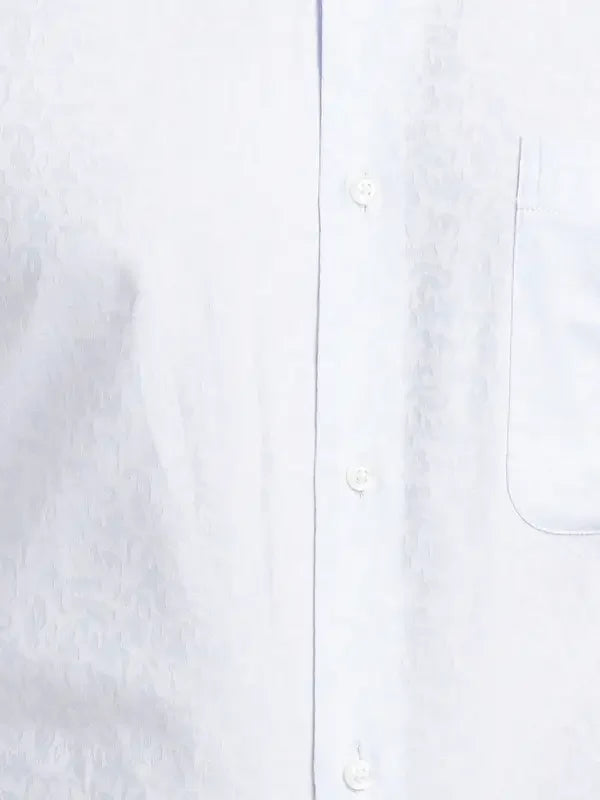 Men Blue Contemporary Fit Jacquard Cotton Shirts