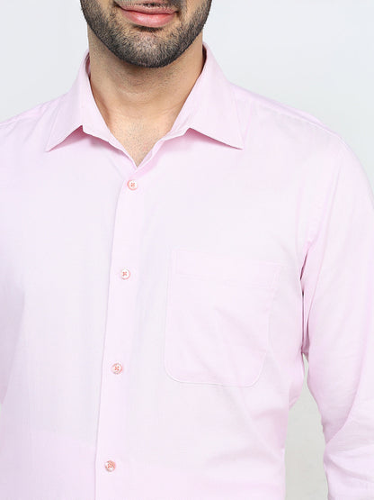 Raymond Men Red Structure Contemporary Fit Cotton Full Sleeve Formal Shirt