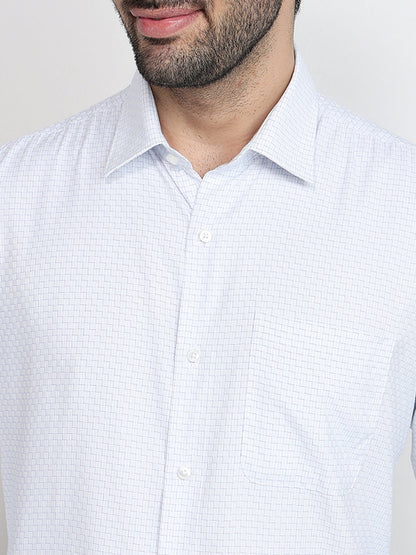 Raymond Men Blue Structure Contemporary Fit Bamboo Blend Full Sleeve Formal Shirt