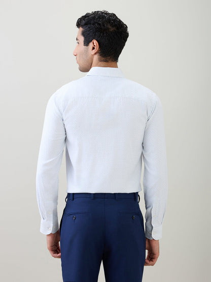 Raymond Men Blue Structure Contemporary Fit Bamboo Blend Full Sleeve Formal Shirt