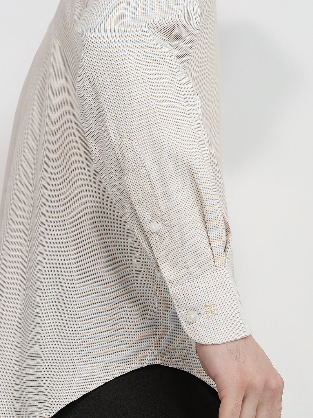 Raymond Men Yellow Structure Contemporary Fit Bamboo Blend Full Sleeve Formal Shirt