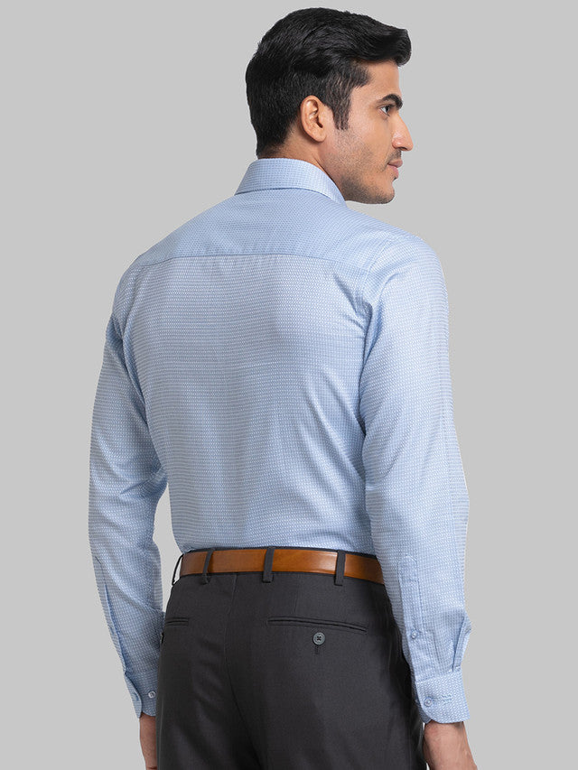 Raymond Blue Structure Slim Fit Full Sleeve Cotton Shirt