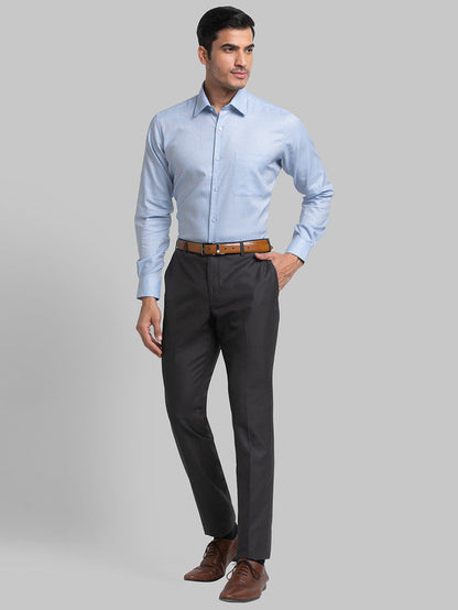 Raymond Blue Structure Slim Fit Full Sleeve Cotton Shirt
