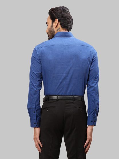 Raymond Blue Structure Slim Fit Full Sleeve Cotton Shirt