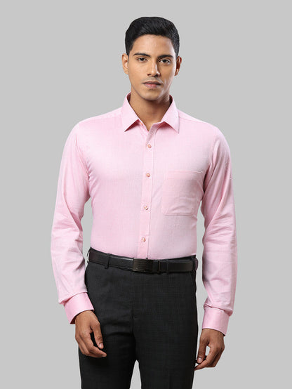 Raymond Pink Structure Slim Fit Full Sleeve Cotton Shirt