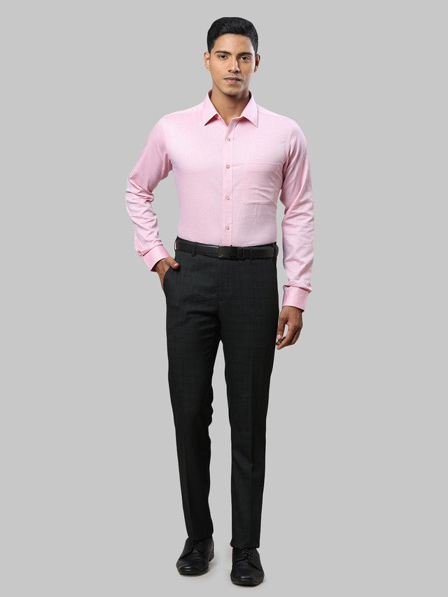 Raymond Pink Structure Slim Fit Full Sleeve Cotton Shirt