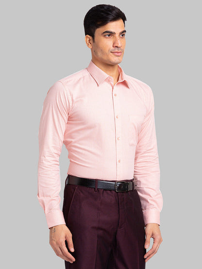 Raymond Men Pink Checks Cotton Formal Shirt